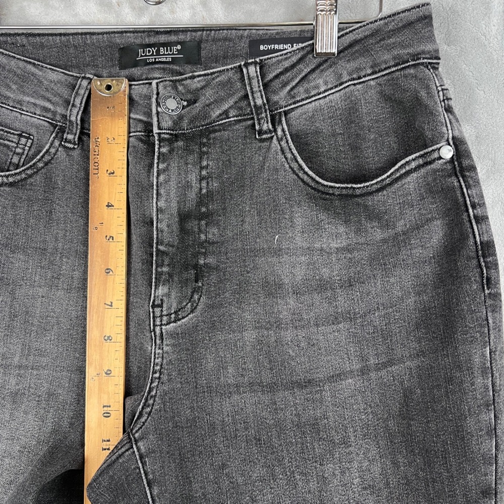 Judy Blue Jeans Women High Rise Boyfriend Fit  Faded Black Denim 14W - Picture 4 of 11